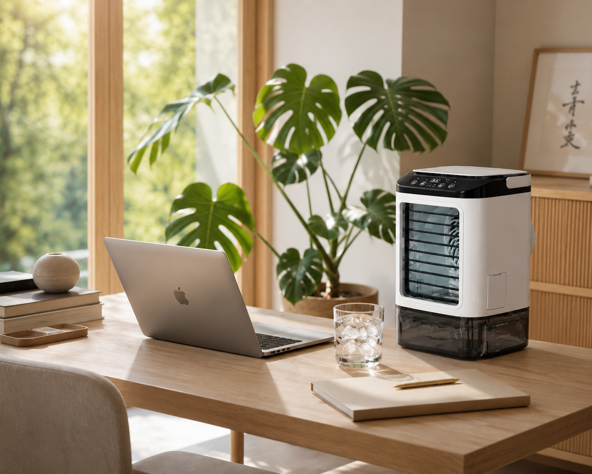 Freezo ArcticMist - Climatiseur Ultrasonique Portable  Turbo Boost · Réservoir 900ml · Veilleuse LED