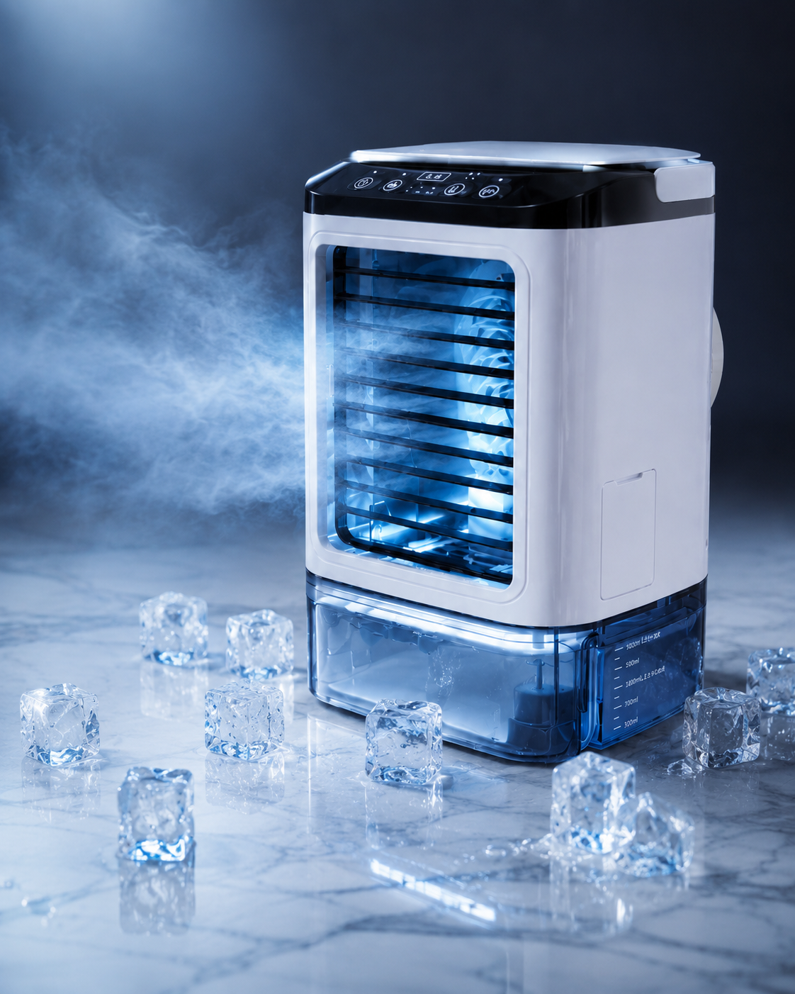 Freezo ArcticMist - Climatiseur Ultrasonique Portable  Turbo Boost · Réservoir 900ml · Veilleuse LED