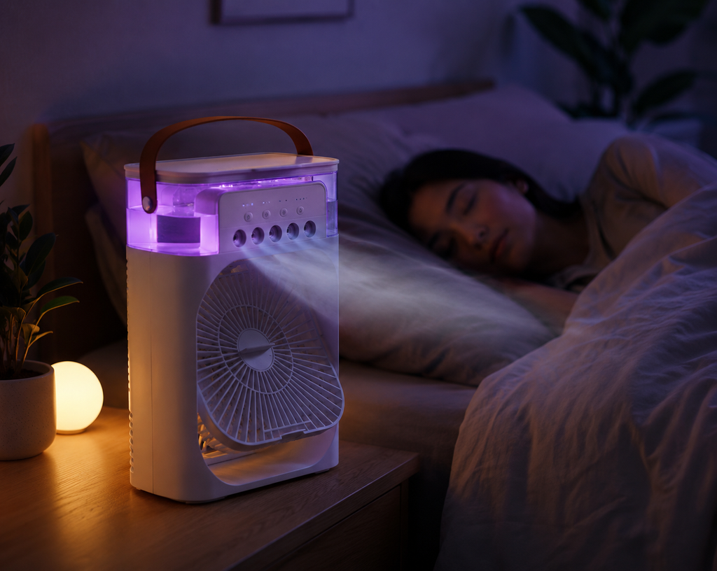 Freezo MistPod - Mini Climatiseur Brumisateur Portable  Veilleuse 7 Couleurs · Réservoir 600ml · USB