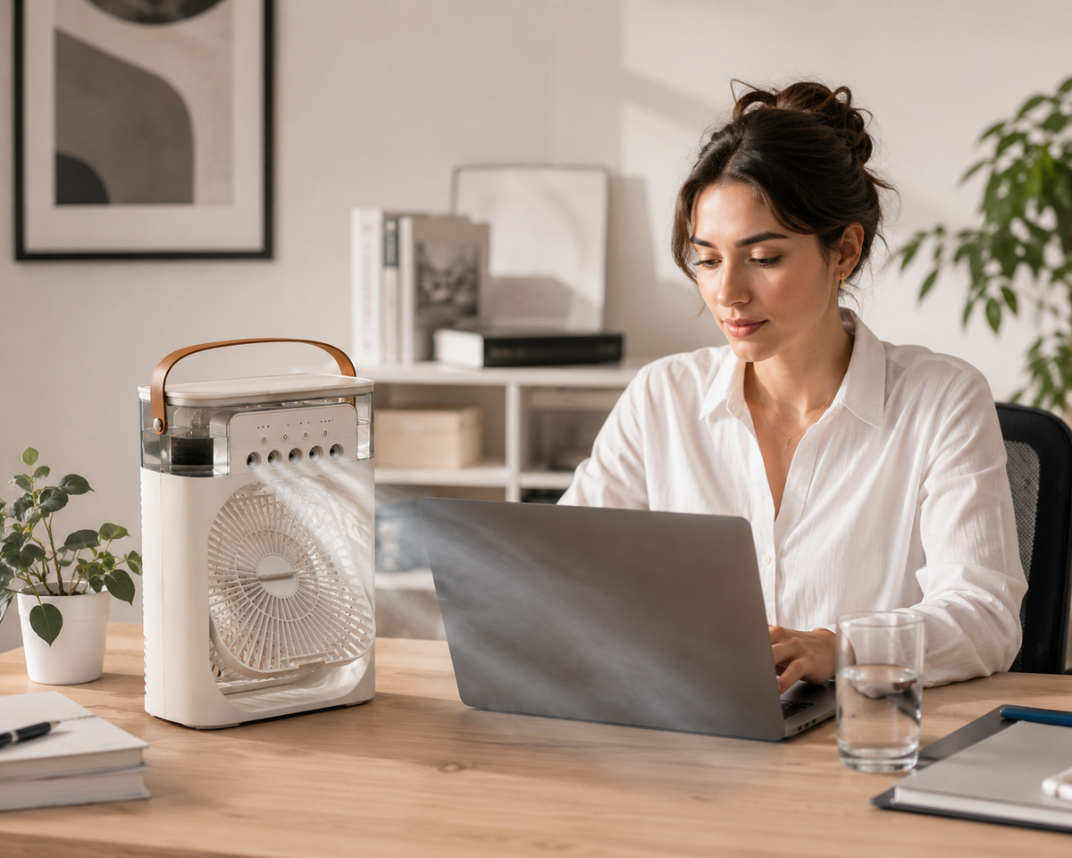 Freezo MistPod - Mini Climatiseur Brumisateur Portable  Veilleuse 7 Couleurs · Réservoir 600ml · USB