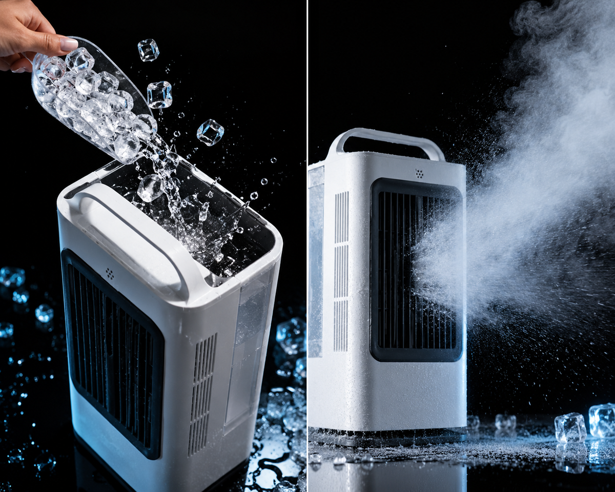 Freezo SilkBreeze - Climatiseur Ultrasonique Design  Brume Micro-Fine · 1700ml · Oscillation 120° · Télécommande